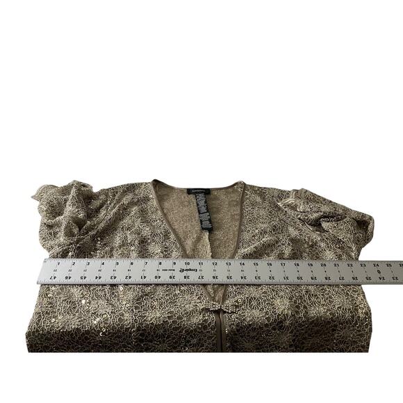 R&M Richards Dress Womens 18 Gold Lace Sequin 2 Piece Jacket Overlay Formal Set - Picture 16 of 16